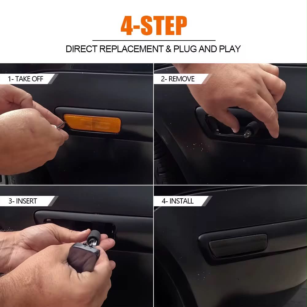 Clear Lens Amber LED Side Markers — VW Golf MK4 / GTI / R32 / Jetta MK4 / Cabrio (Pair)